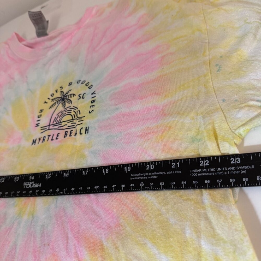 High Tides Good Vibes Tee Myrtle Beach Tie Dye Long Sleeve Shirt Coastal Graphic - Picture 11 of 14